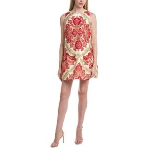 Elegant Red and Cream Mini Dress